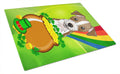 Jack Russell Terrier St. Patrick's Day Cutting Board Tempered Glass Kitchen Cutting Surface, Heat Resistant Chopping, Non-Slip Feet, Food Prep & Serving