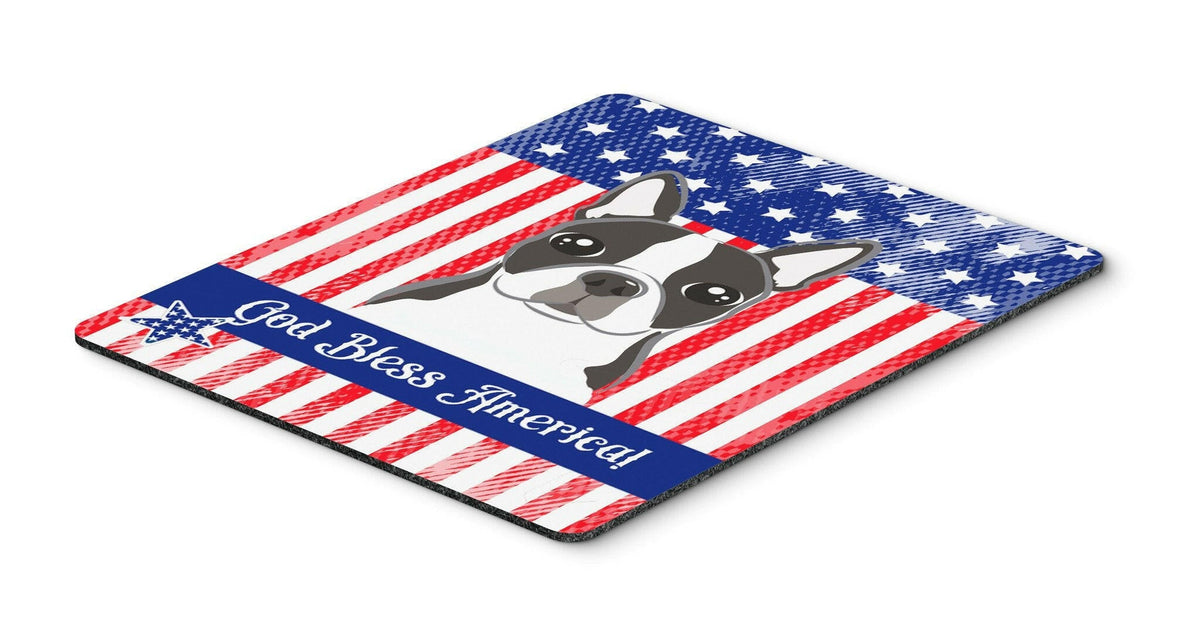 American Flag and Boston Terrier Mouse Pad, Heat Resistant Trivet Hot Pad , Non Slip Rubber Desk Mat, Kitchen Counter Protector, Home Office Decor Gift