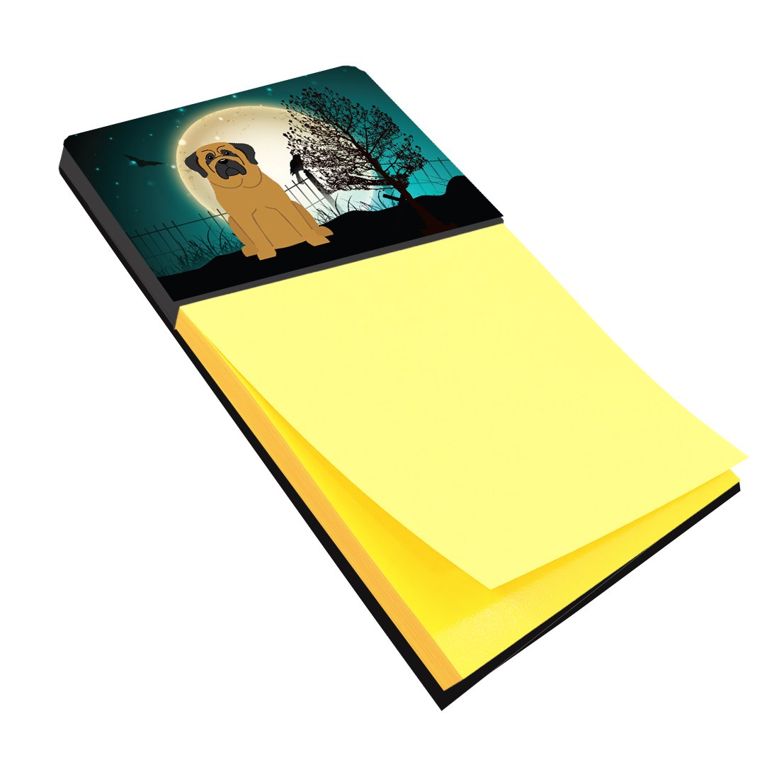 Halloween Scary Mastiff Watercolor Sticky Note Holder Refillable Dispenser Desk Accessory 3x3 Pad Gift
