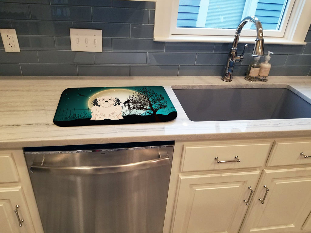 Halloween Scary Lowchen Dish Drying Mat Absorbent Dish Drying Mat Pad for Kitchen Counter Dish Drainer Mat for Countertop, 14 x 21", Multicolor