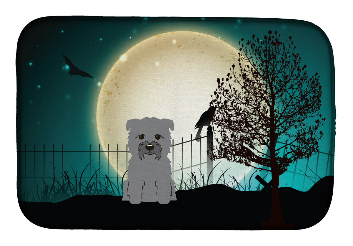Halloween Scary Glen of Imal Grey Dish Drying Mat Absorbent Dish Drying Mat Pad for Kitchen Counter Dish Drainer Mat for Countertop, 14 x 21", Multicolor