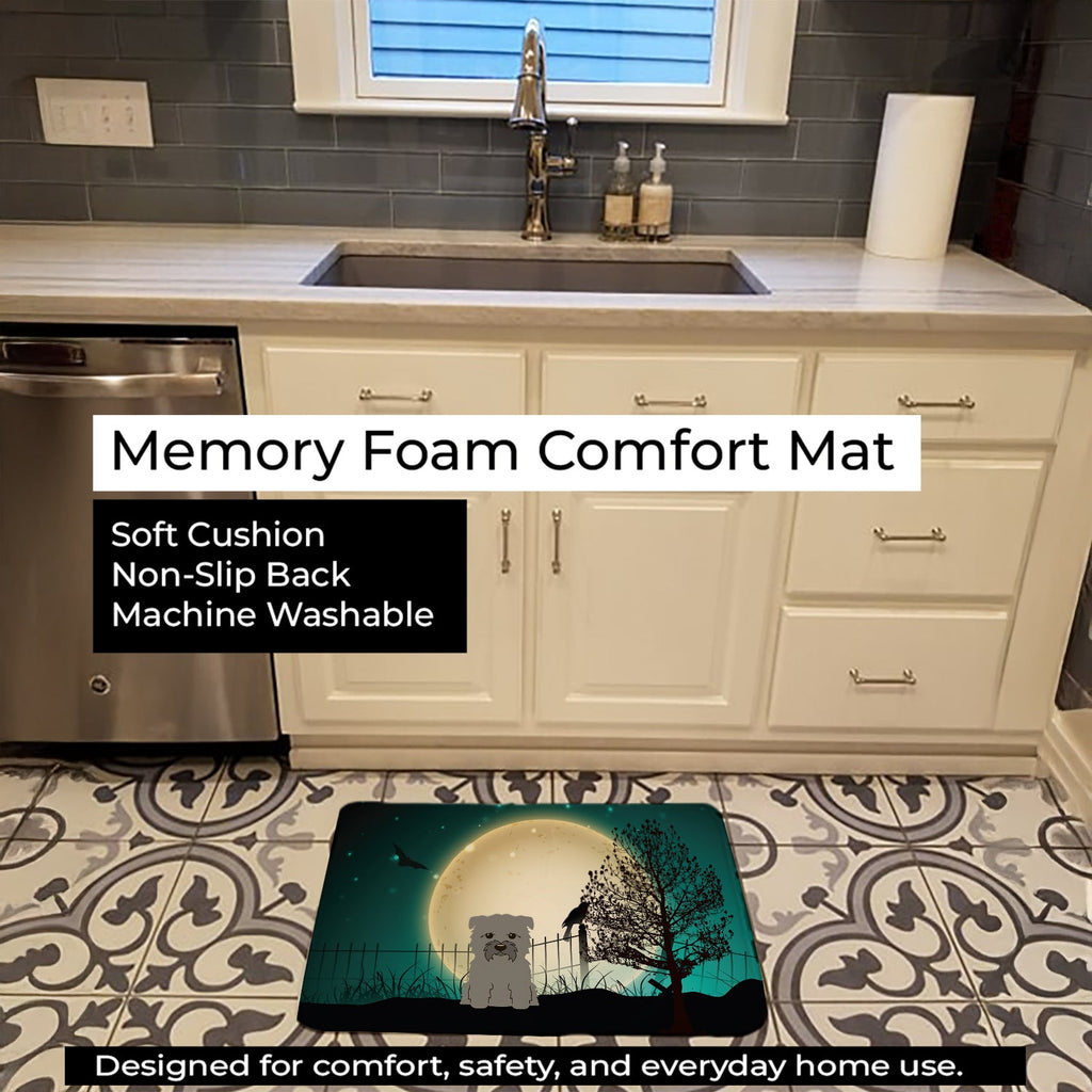 Halloween Scary Glen of Imal Grey Memory Foam Kitchen Mat Machine Washable Anti-Fatigue Cushion Comfort Bath or Kitchen Rug
