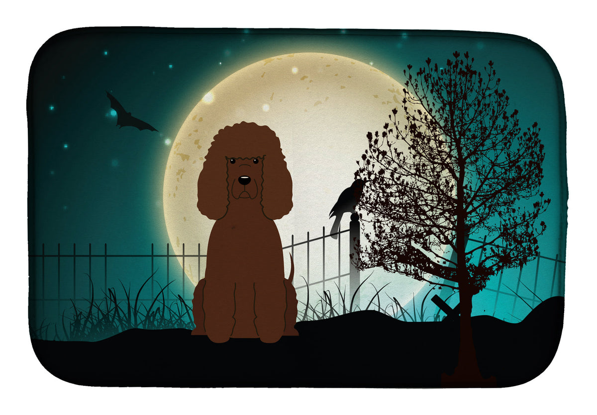Halloween Scary Irish Water Spaniel Dish Drying Mat Absorbent Dish Drying Mat Pad for Kitchen Counter Dish Drainer Mat for Countertop, 14 x 21", Multicolor