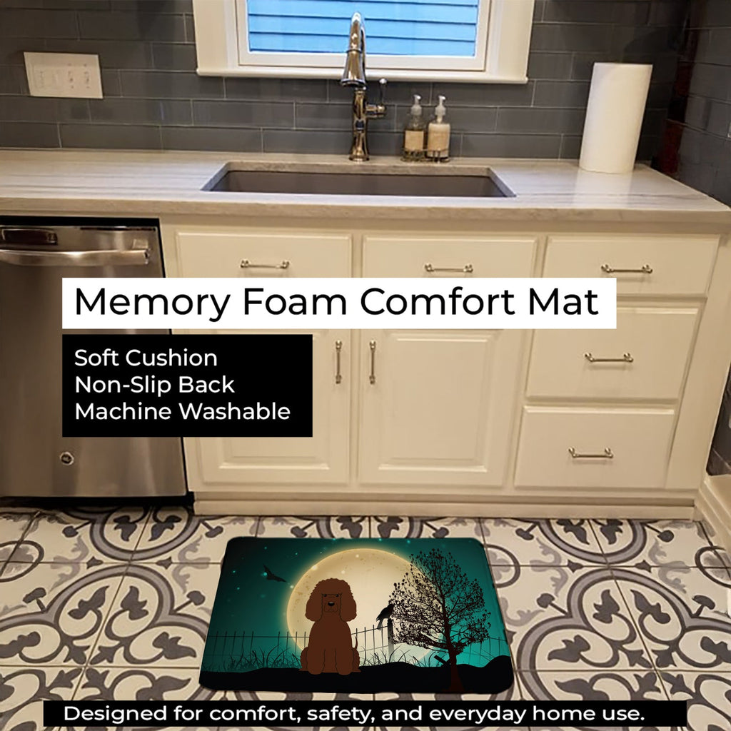 Halloween Scary Irish Water Spaniel Memory Foam Kitchen Mat Machine Washable Anti-Fatigue Cushion Comfort Bath or Kitchen Rug