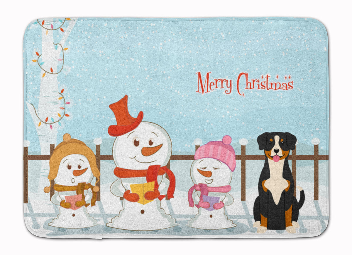 Merry Christmas Carolers Entlebucher Memory Foam Kitchen Mat Machine Washable Anti-Fatigue Cushion Comfort Bath or Kitchen Rug