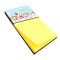 Merry Christmas Carolers English Bulldog White Watercolor Sticky Note Holder Refillable Dispenser Desk Accessory 3x3 Pad Gift