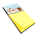 Merry Christmas Carolers Chow Chow Red Watercolor Sticky Note Holder Refillable Dispenser Desk Accessory 3x3 Pad Gift