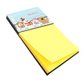 Merry Christmas Carolers Chow Chow Cream Watercolor Sticky Note Holder Refillable Dispenser Desk Accessory 3x3 Pad Gift
