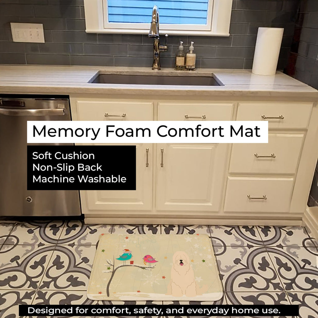 Christmas Presents between Friends South Russian Sheepdog Memory Foam Kitchen Mat Machine Washable Anti-Fatigue Cushion Comfort Bath or Kitchen Rug