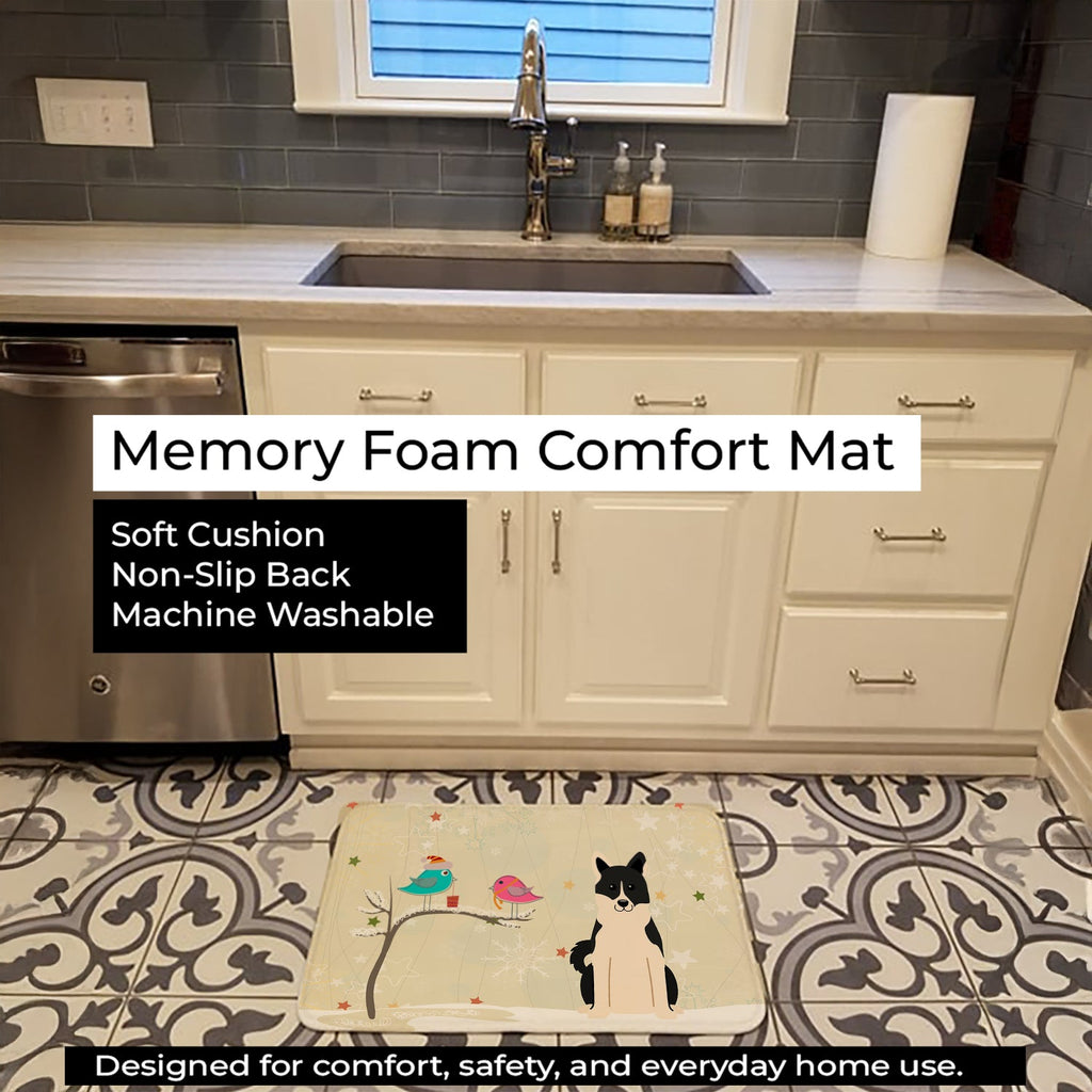 Christmas Presents between Friends Russo-European Laika Spitz Memory Foam Kitchen Mat Machine Washable Anti-Fatigue Cushion Comfort Bath or Kitchen Rug