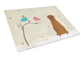 Christmas Presents between Friends Dogue de Bourdeaux Cutting Board Tempered Glass Kitchen Cutting Surface, Heat Resistant Chopping, Non-Slip Feet, Food Prep & Serving
