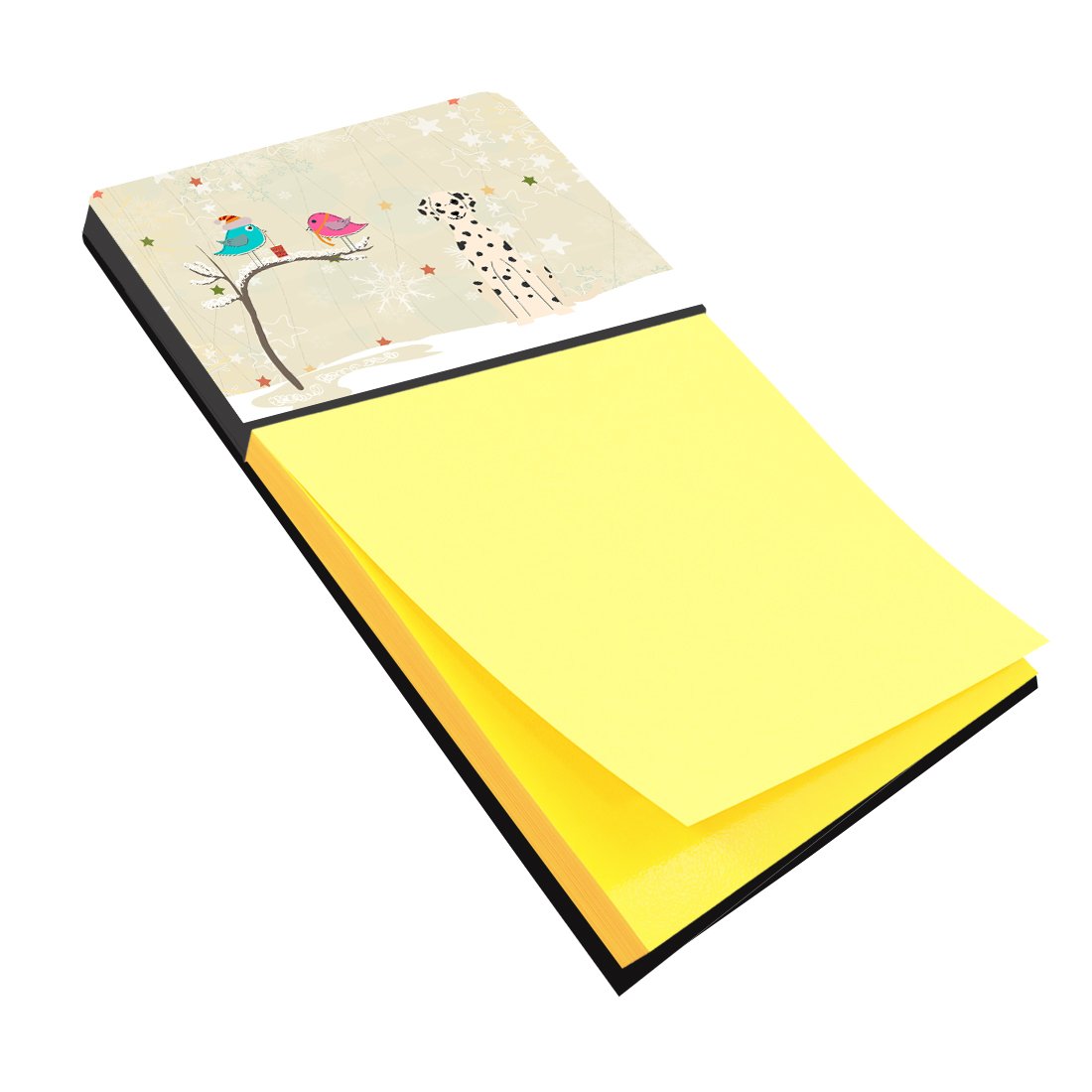 Christmas Presents between Friends Dalmatian Watercolor Sticky Note Holder Refillable Dispenser Desk Accessory 3x3 Pad Gift