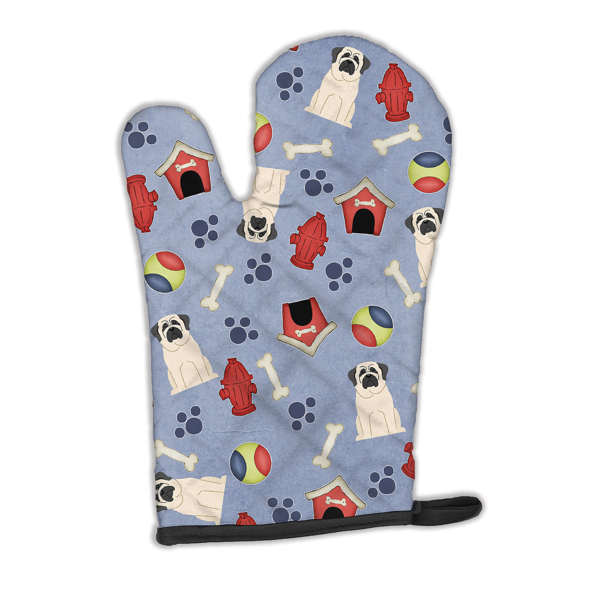 Dog House Collection Mastiff White Oven Mitt Heat Resistant Thick Oven Mitt for Hot Pans and Oven, Kitchen Mitt Protect Hands, Cooking Baking Glove