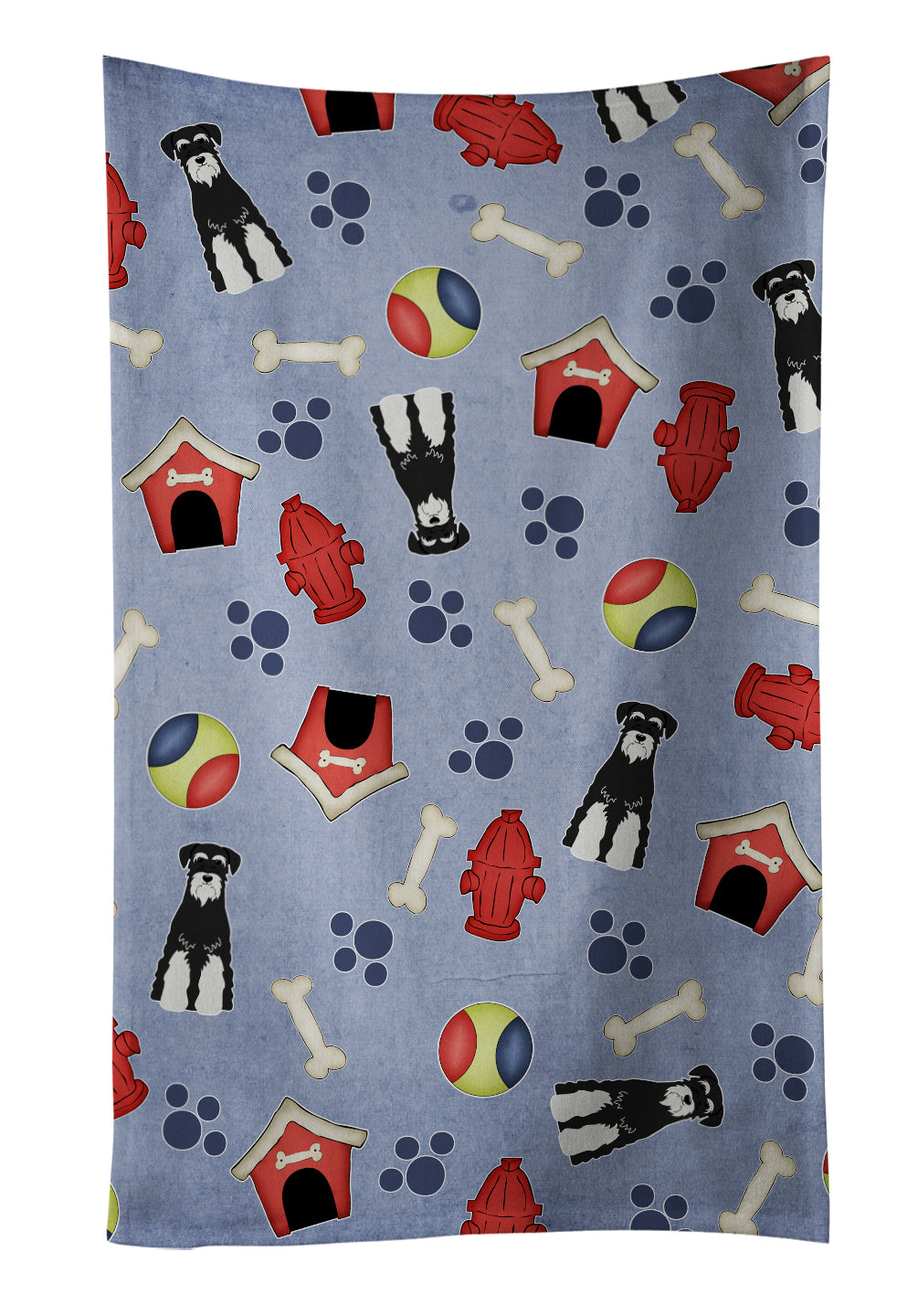 Dog House Collection Standard Schnauzer Salt and Pepper Kitchen Towel Velour Plush Front and Cotton Loop Back Machine Washable