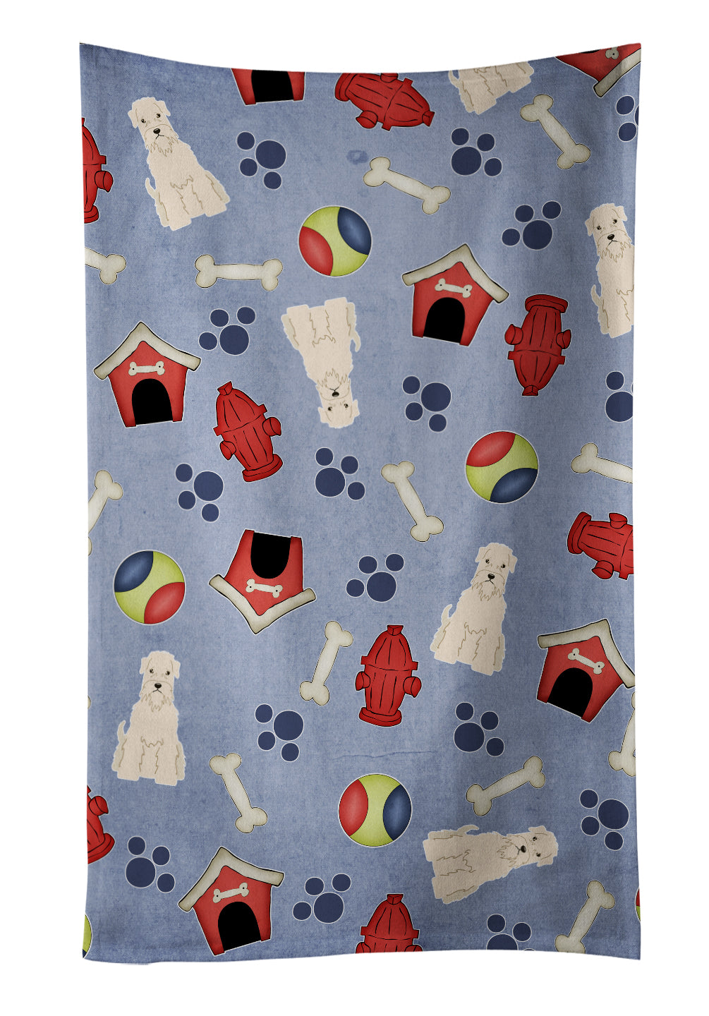 Dog House Collection Soft Coated Wheaten Terrier Kitchen Towel Velour Plush Front and Cotton Loop Back Machine Washable