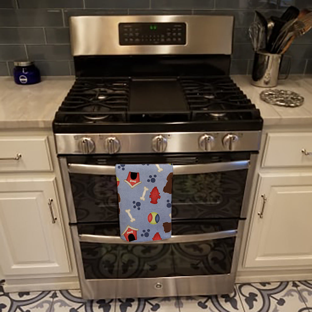 Dog House Collection Irish Water Spaniel Kitchen Towel Velour Plush Front and Cotton Loop Back Machine Washable