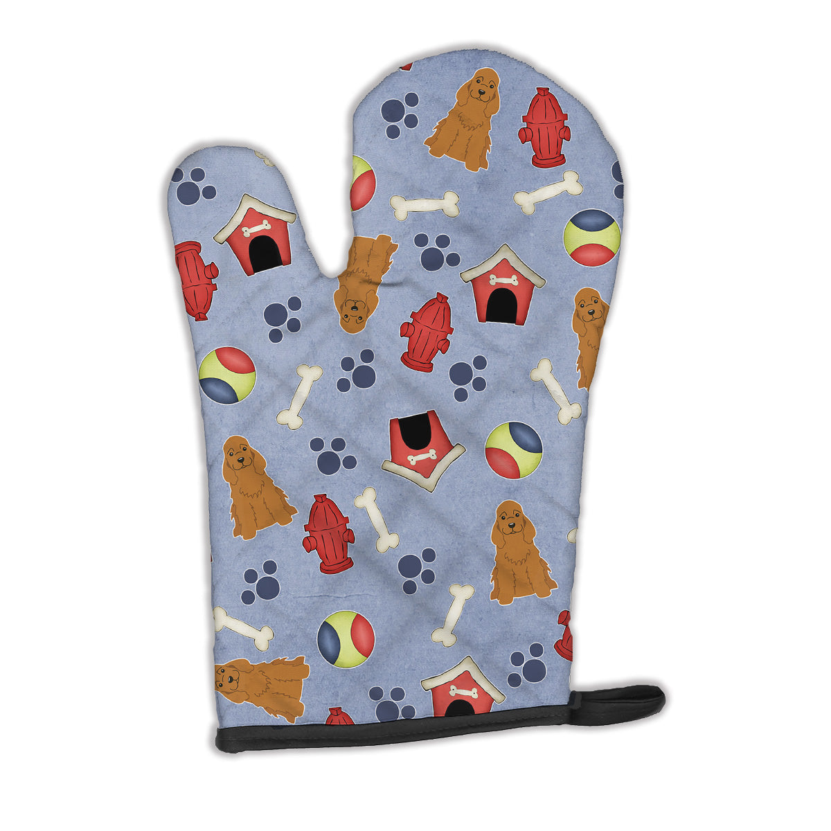Dog House Collection Cocker Spaniel Red Oven Mitt Heat Resistant Thick Oven Mitt for Hot Pans and Oven, Kitchen Mitt Protect Hands, Cooking Baking Glove