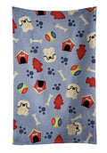 Dog House Collection Pekingese Cream Kitchen Towel Velour Plush Front and Cotton Loop Back Machine Washable