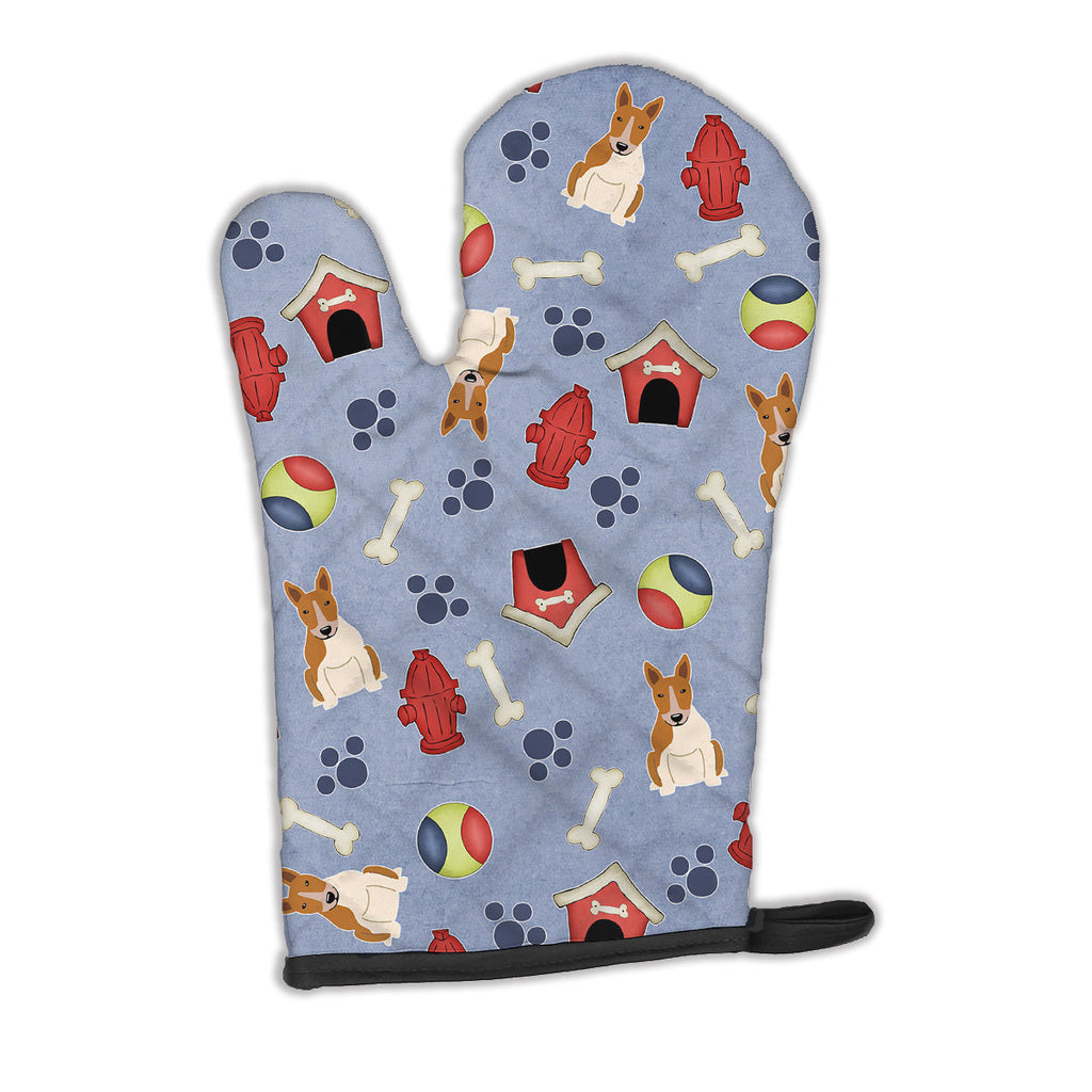Dog House Collection Bull Terrier Red White Oven Mitt Heat Resistant Thick Oven Mitt for Hot Pans and Oven, Kitchen Mitt Protect Hands, Cooking Baking Glove