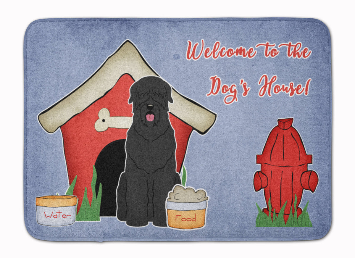 Dog House Collection Black Russian Terrier Memory Foam Kitchen Mat Machine Washable Anti-Fatigue Cushion Comfort Bath or Kitchen Rug