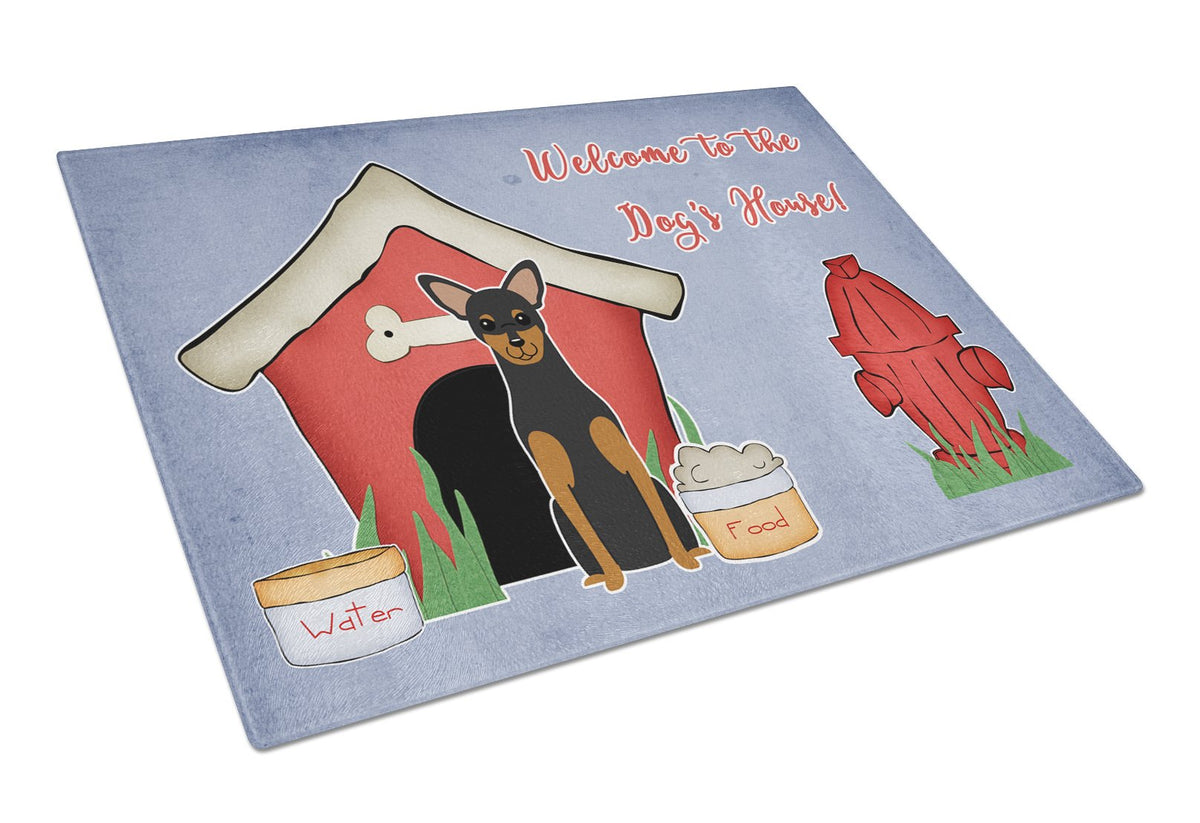 Dog House Collection Manchester Terrier Cutting Board Tempered Glass Kitchen Cutting Surface, Heat Resistant Chopping, Non-Slip Feet, Food Prep & Serving