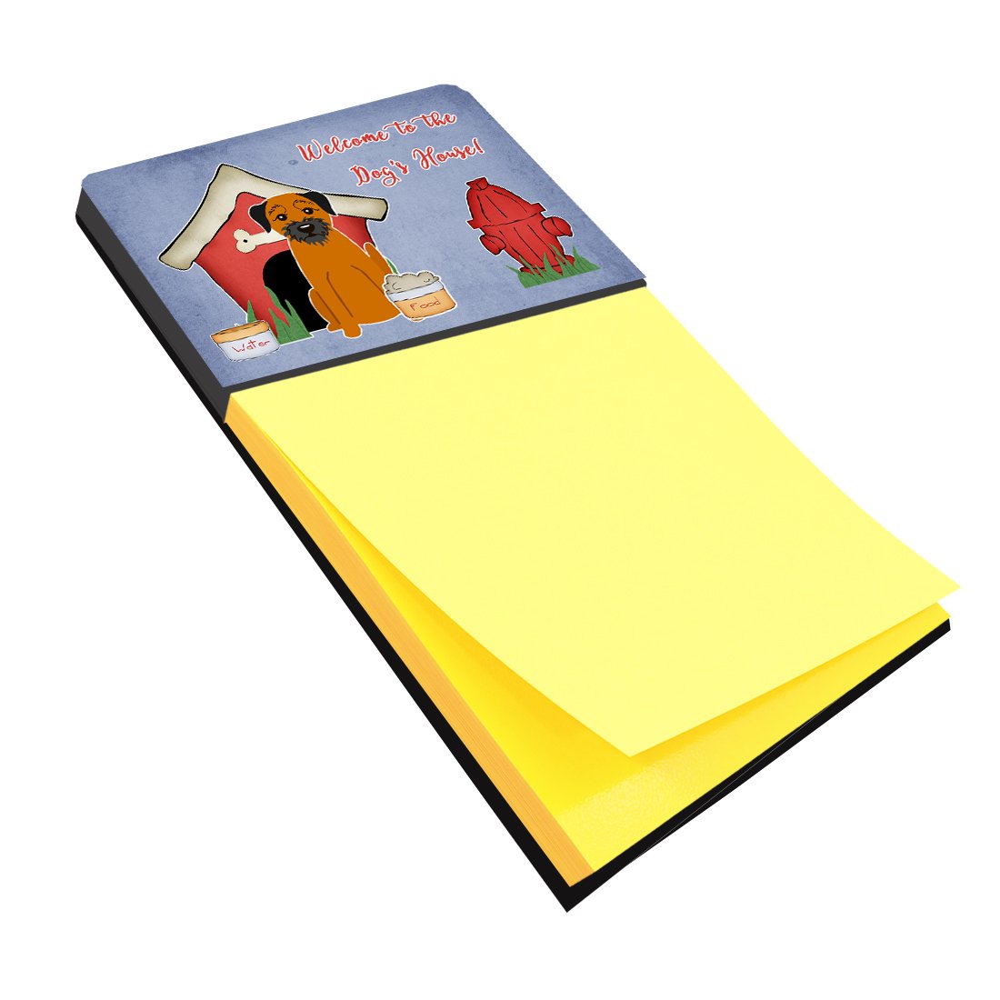 Dog House Collection Border Terrier Watercolor Sticky Note Holder Refillable Dispenser Desk Accessory 3x3 Pad Gift