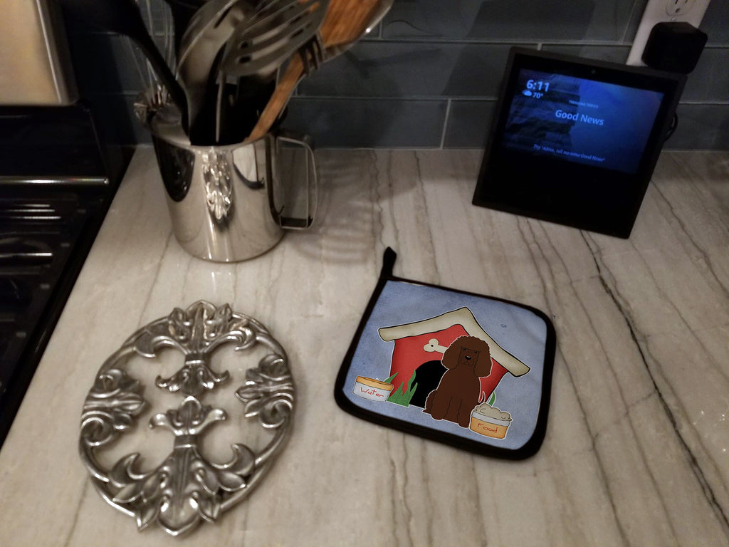 Dog House Collection Irish Water Spaniel Pot Holder Set of 2 Heat Resistant Quilted Hot Pads 7.5 x 7.5 Inch, Insulated Kitchen Trivets for Cooking & Baking