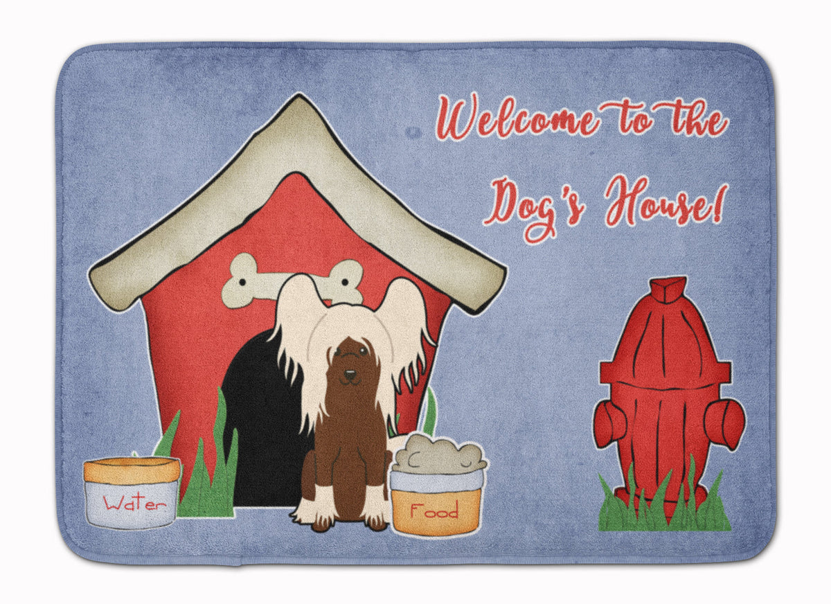 Dog House Collection Chinese Crested Cream Memory Foam Kitchen Mat Machine Washable Anti-Fatigue Cushion Comfort Bath or Kitchen Rug