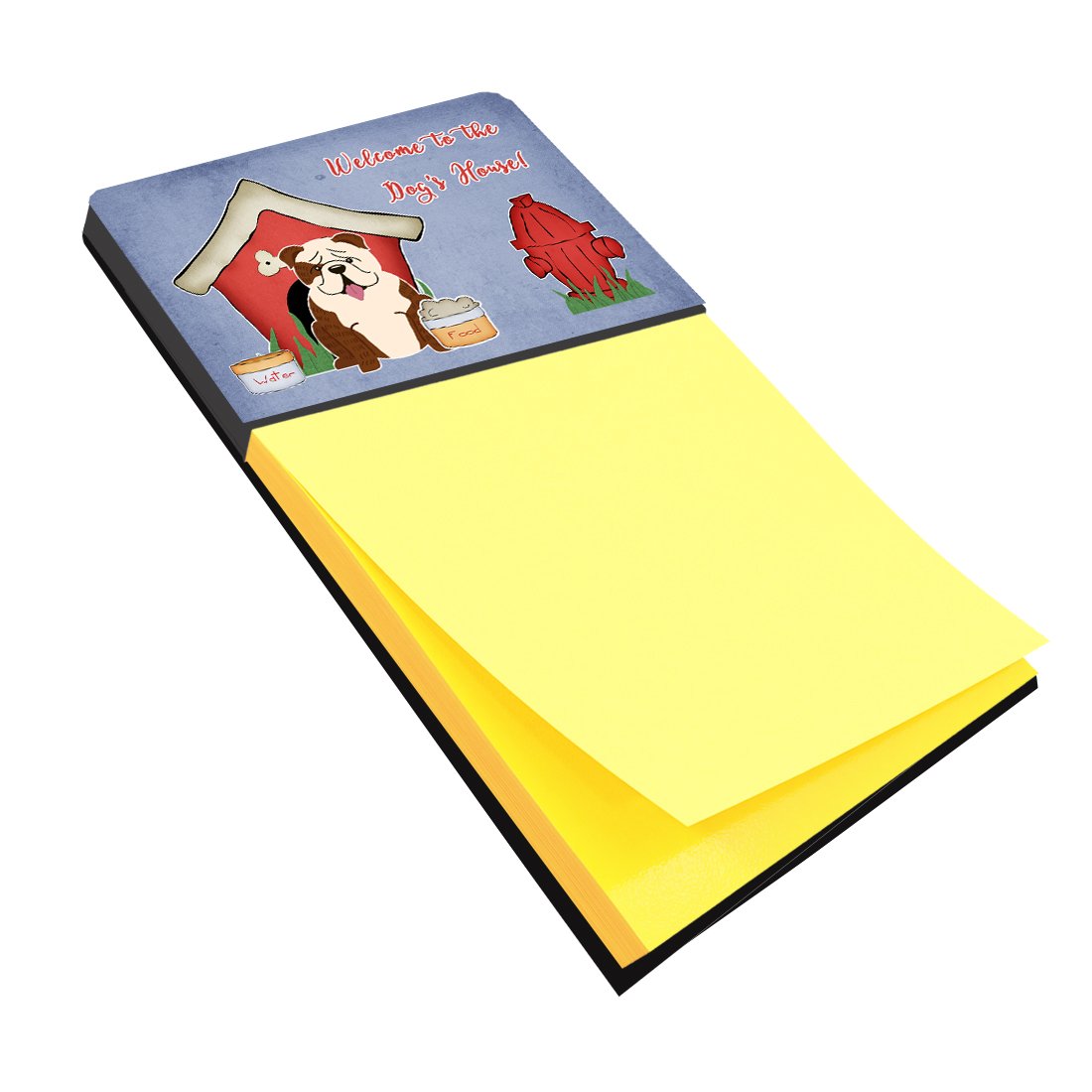 Dog House Collection English Bulldog Brindle White Watercolor Sticky Note Holder Refillable Dispenser Desk Accessory 3x3 Pad Gift