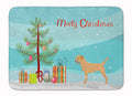 Border Terrier Merry Christmas Tree Memory Foam Kitchen Mat Machine Washable Anti-Fatigue Cushion Comfort Bath or Kitchen Rug