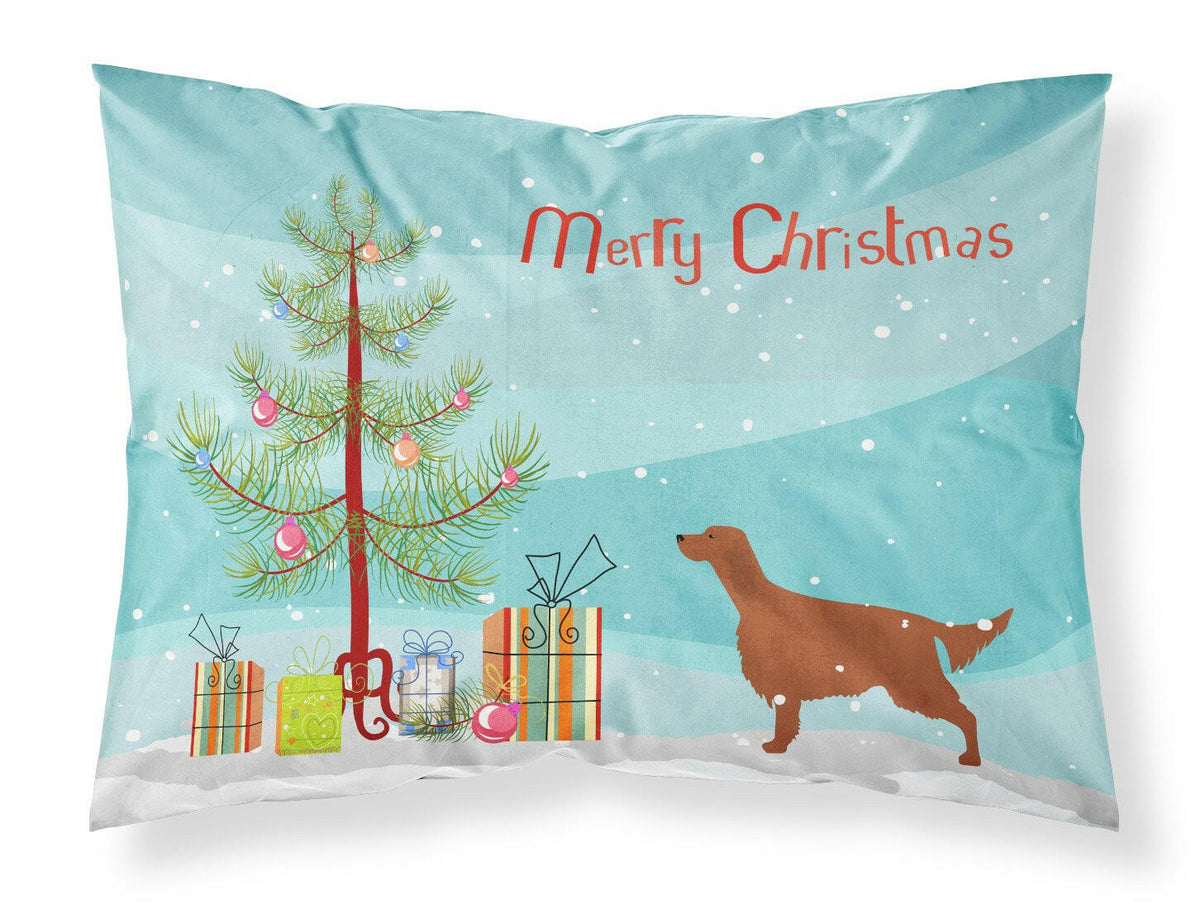 Irish Setter Merry Christmas Tree Standard Pillowcase Lightweight Super Soft Easy Care Decorative Artwork Pillowcase, Standard
