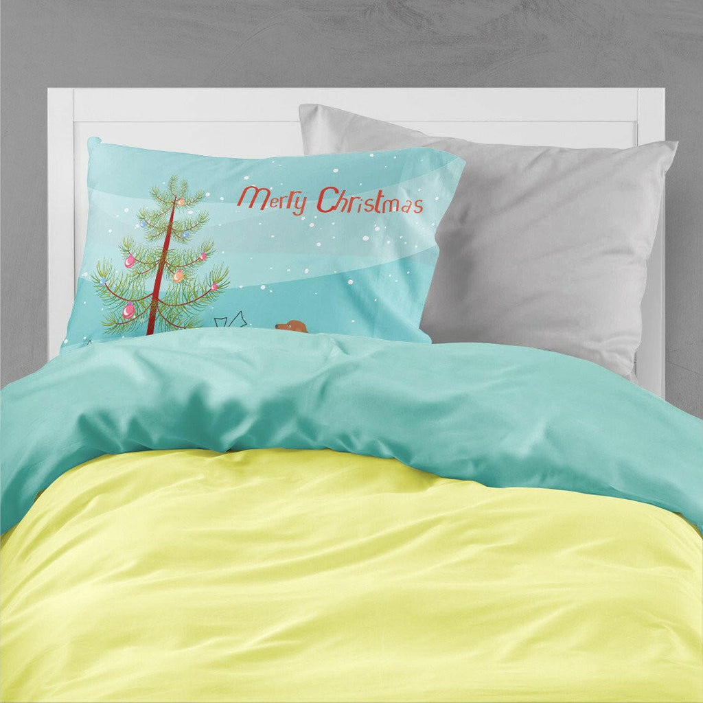 English Cocker Spaniel Merry Christmas Tree Standard Pillowcase Lightweight Super Soft Easy Care Decorative Artwork Pillowcase, Standard