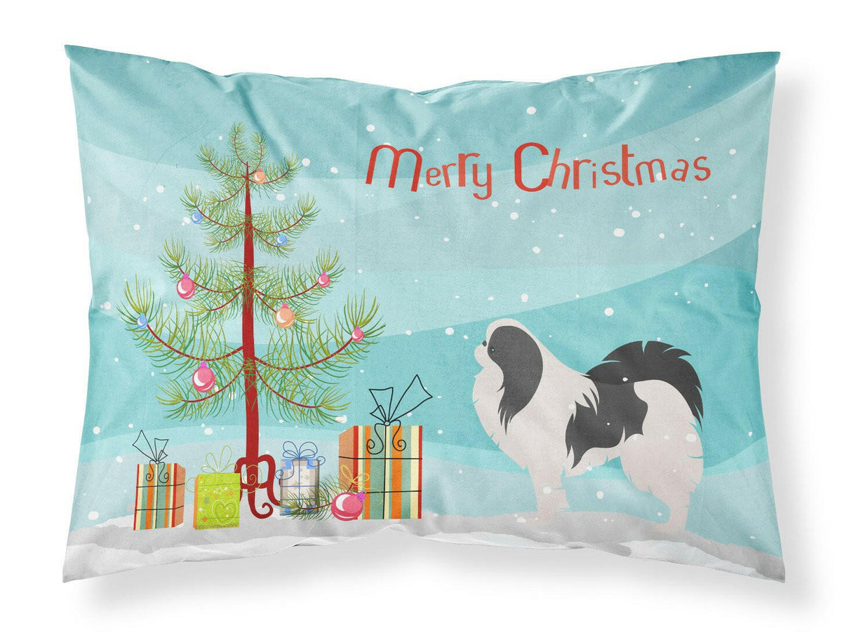 Japanese Chin Merry Christmas Tree Standard Pillowcase Lightweight Super Soft Easy Care Decorative Artwork Pillowcase, Standard