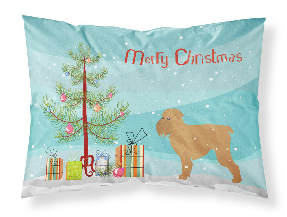 Brussels Griffon Merry Christmas Tree Standard Pillowcase Lightweight Super Soft Easy Care Decorative Artwork Pillowcase, Standard