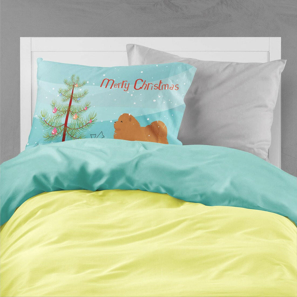 Chow Chow Merry Christmas Tree Standard Pillowcase Lightweight Super Soft Easy Care Decorative Artwork Pillowcase, Standard