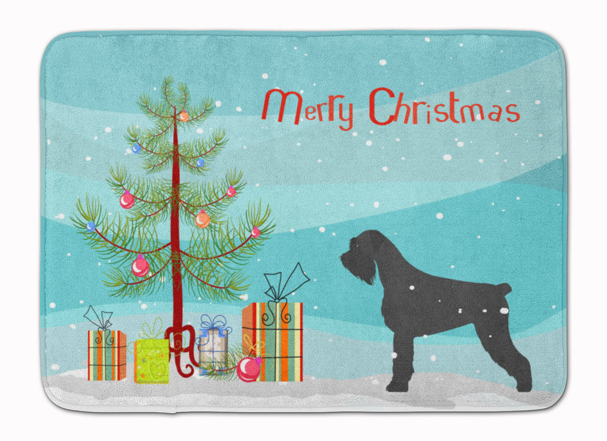 Giant Schnauzer Merry Christmas Tree Memory Foam Kitchen Mat Machine Washable Anti-Fatigue Cushion Comfort Bath or Kitchen Rug
