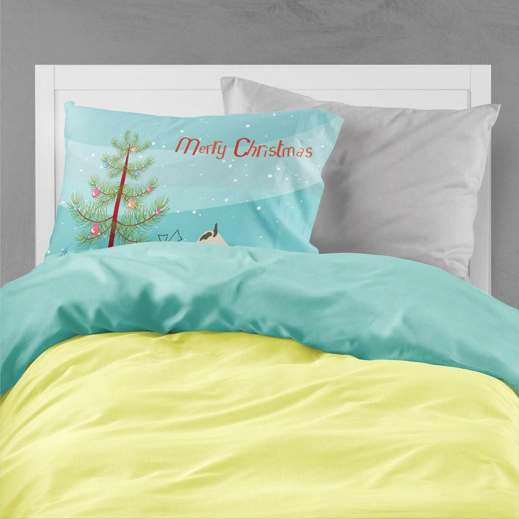 Bull Terrier Merry Christmas Tree Standard Pillowcase Lightweight Super Soft Easy Care Decorative Artwork Pillowcase, Standard