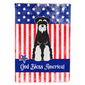 Patriotic USA Standard Schnauzer Salt and Pepper House Flag 28x40 Porch Sleeve Pole Decorative Outside Yard Banner Artwork Wall Hanging, Polyester