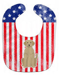 Patriotic USA Yellow Labrador Baby Bib Easy-Clean Baby Bib Baby Feeding Accessory Baby Mealtime Essential, 10 x 13, Multicolor
