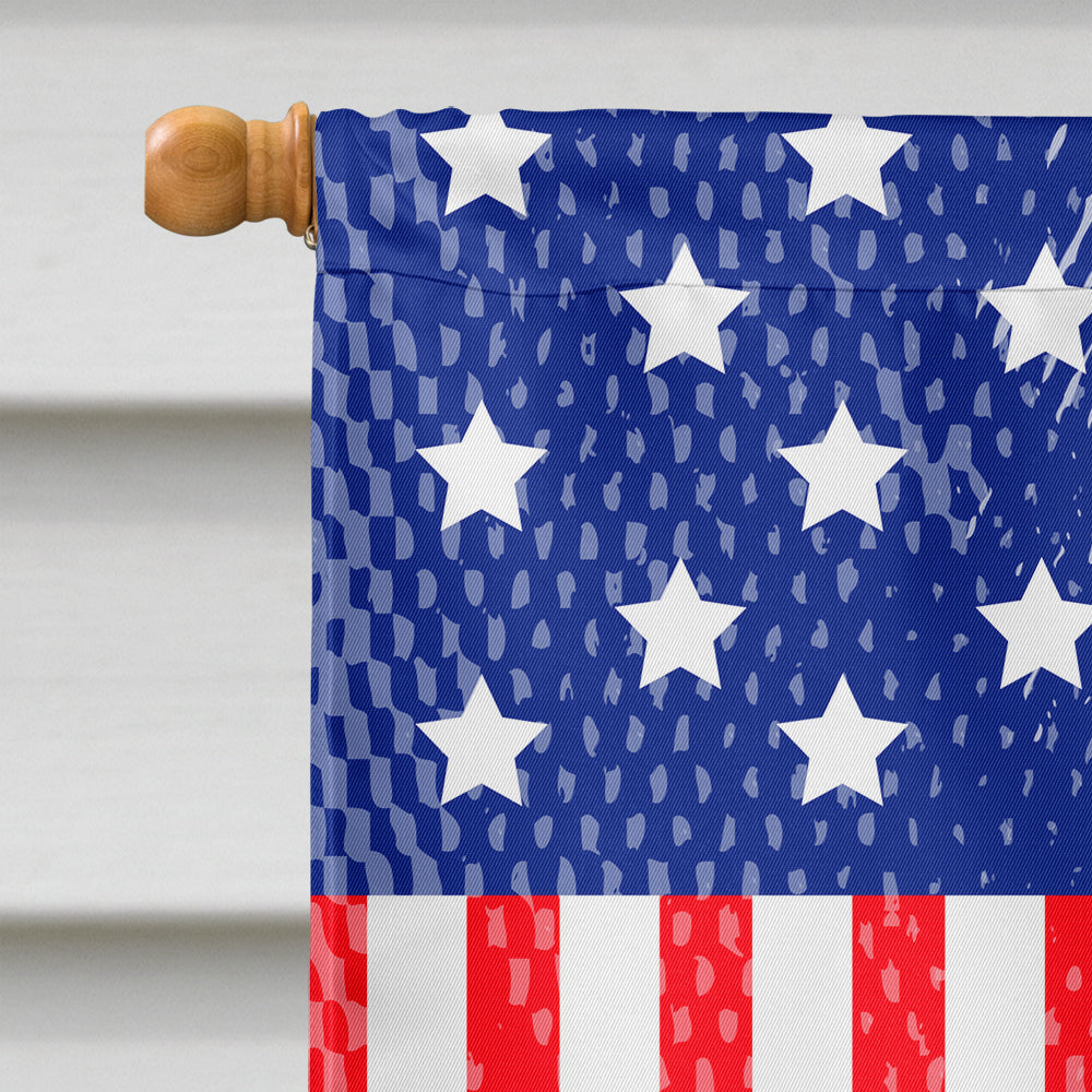 Patriotic USA German Shepherd House Flag 28x40 Porch Sleeve Pole Decorative Outside Yard Banner Artwork Wall Hanging, Polyester