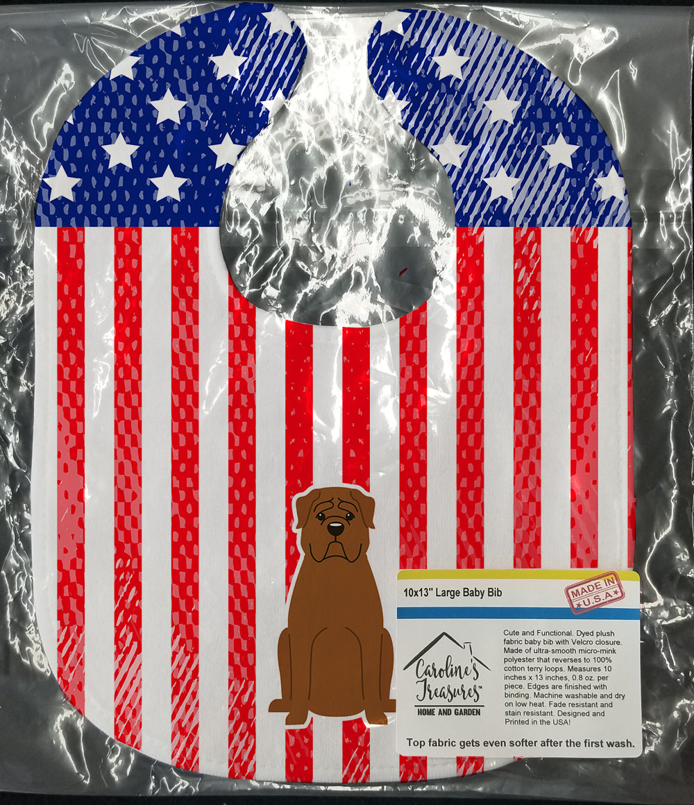 Patriotic USA Dogue de Bourdeaux Baby Bib Easy-Clean Baby Bib Baby Feeding Accessory Baby Mealtime Essential, 10 x 13, Multicolor