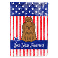 Patriotic USA Shih Tzu Silver Chocolate House Flag 28x40 Porch Sleeve Pole Decorative Outside Yard Banner Artwork Wall Hanging, Polyester