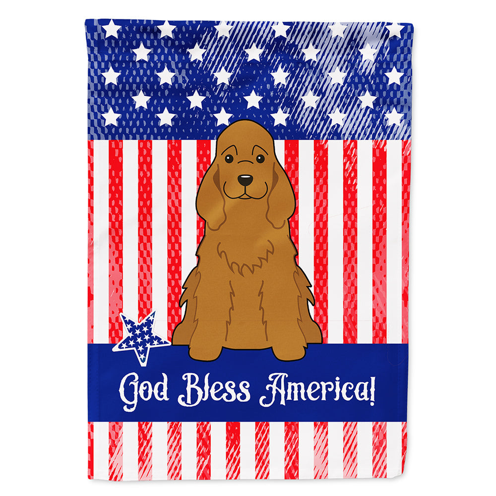 Patriotic USA Cocker Spaniel Red House Flag 28x40 Porch Sleeve Pole Decorative Outside Yard Banner Artwork Wall Hanging, Polyester