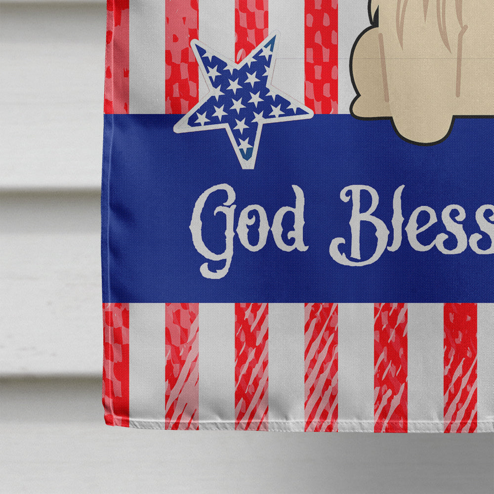 Patriotic USA Pekingese Cream House Flag 28x40 Porch Sleeve Pole Decorative Outside Yard Banner Artwork Wall Hanging, Polyester