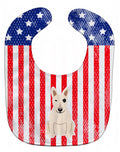 Patriotic USA Bull Terrier White Baby Bib Easy-Clean Baby Bib Baby Feeding Accessory Baby Mealtime Essential, 10 x 13, Multicolor