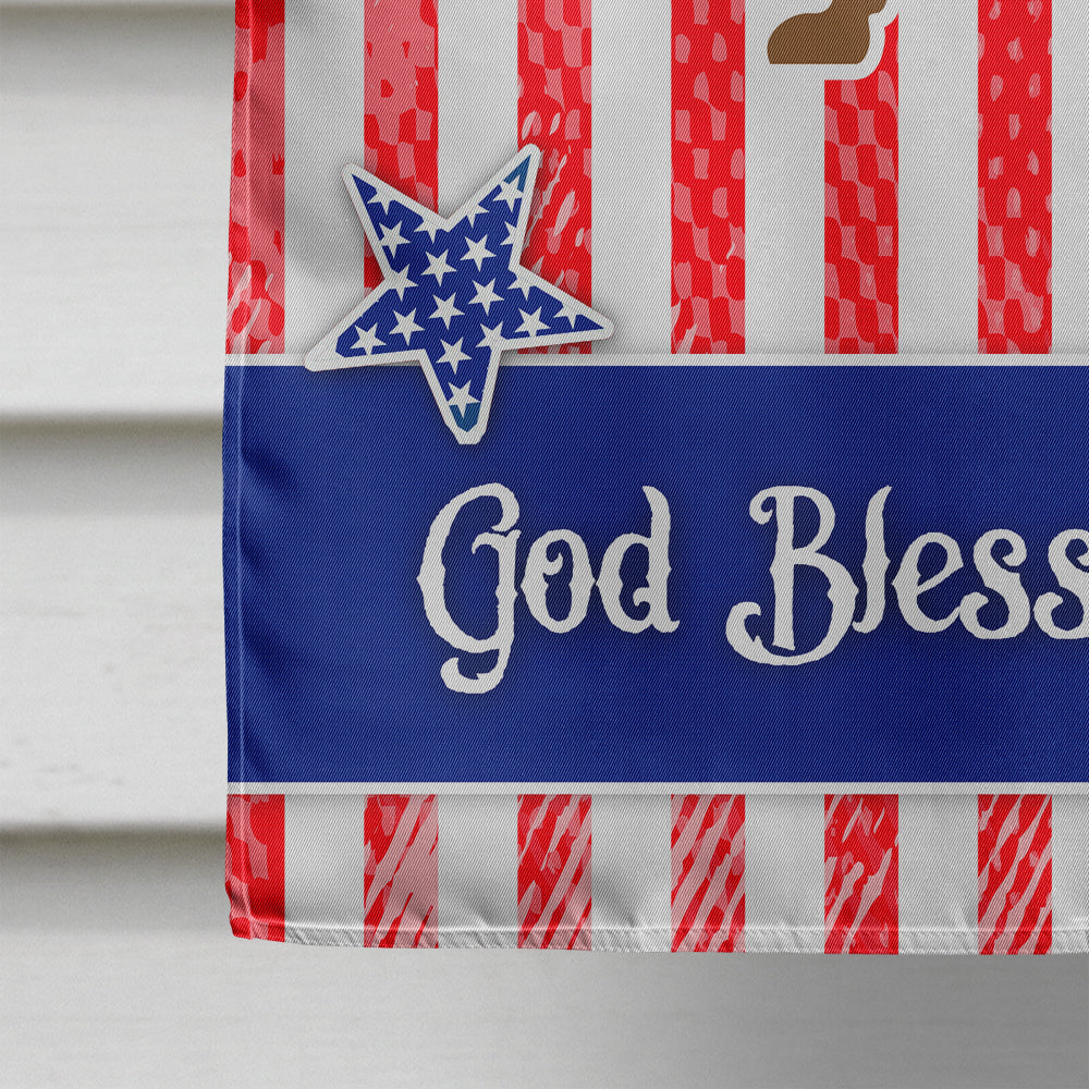 USA Patriotic Dachshund House Flag 28x40 Porch Sleeve Pole Decorative Outside Yard Banner Artwork Wall Hanging, Polyester