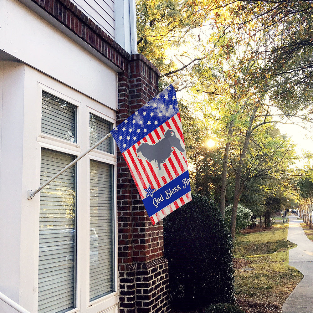 USA Patriotic Lowchen House Flag 28x40 Porch Sleeve Pole Decorative Outside Yard Banner Artwork Wall Hanging, Polyester