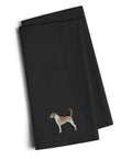 American Foxhound Black Embroidered Towel Set of 2 Decorative Bathroom Guest Hand Towel for Hand, Face, Tea, Dishcloth, 19 X 25, Black