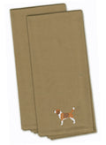 Beagle Tan Embroidered Towel Set of 2 Decorative Bathroom Guest Hand Towel for Hand, Face, Tea, Dishcloth, 19 X 25, Tan