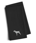 German Wirehaired Pointer Black Embroidered Towel Set of 2 Decorative Bathroom Guest Hand Towel for Hand, Face, Tea, Dishcloth, 19 X 25, Black